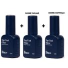 Kit 3 Top Coat Bluwe Clear + Estrela + Solar de 11ml Kit 3 Top Coat Bluwe Clear + Estrela + Solar de 11ml