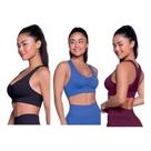 Kit 3 Top Nadador Sem Costura Microfibra Academia Selene