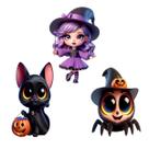 Kit 3 Totens Display Mdf Adesivado Cenário Halloween 25cm