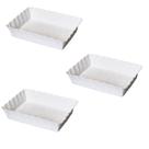 Kit 3 Travessa Canelatta LE CHEF 30,5x22x6,5Cm Branca