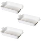 Kit 3 Travessa Com Alça LE CHEF 35,5X21,5X8,5 Cm Branca