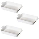 Kit 3 Travessa Com Alça LE CHEF Branca 39,5X24,5X8,5Cm