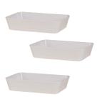 Kit 3 Travessa Com Friso LE CHEF 33x23x6Cm Branca
