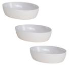 Kit 3 Travessa Oval Com Friso LE CHEF 28x19,5x6 Cm Branca