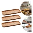 Kit 3 Travessas Bandejas Bambu Retangular Cozinha 28x11 Lyor