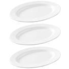 Kit 3 Travessas de Melamina Bandeja Oval Servir Porções Petiscos Saladas Pratos Quentes