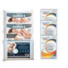 Kit 3 Travesseiro Duplo 2 Confort 5 e 1 NASA com 3 Capas