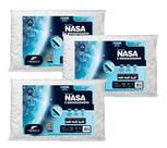 Kit 3 Travesseiros da Fibrasca Nasa e Massageador 11cm Kit 3 Travesseiros da Fibrasca Nasa e Massageador 11cm