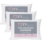 Kit 3 Travesseiros Inteligente Fibra Importada E Antialérgica Anatomico Nasa Suporte Soft Medio Ortopedico Extra Macio