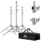 Kit 3 Tripés De Iluminação Inoxidável Greika Fcs288l Para Até 15kg + Bolsa De Transporte Kit 3 Tripés De Iluminação Inoxidável Greika Fcs288l Para Até 15kg + Bolsa De Transporte