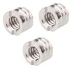 Kit 3 Un Adaptador Parafuso Rosca 1/4 3/8 P/ Tripé Câmera