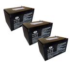 Kit 3 Un Bateria Selada Gel Get Power 12v 14ah - Ciclo Profundo - Gp