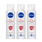 Kit 3 un Desod Aero Nivea Feminino Dry Confort 150ml
