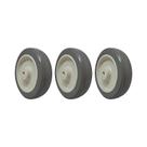 Kit 3 un roda borracha termoplástica 5 pol 110kg p/ rodízio