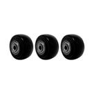 Kit 3 un roda pvc preto 1.5/8 pol 40kg p/ rodízio