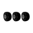 Kit 3 un roda pvc preto 2 pol 50kg p/ rodízio