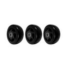 Kit 3 un roda pvc preto 4 pol 100kg p/ rodízio