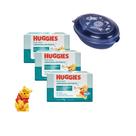Kit 3 Un Sabonete Barra Infantil Huggies Extra Suave 75g, Acompanha Saboneteira Azul Plasutil