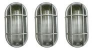 Kit 3 Und Arandela Luminária De Jardim Branca C Grade Opl Branco