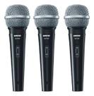 Kit 3 Und. Mic. Shure Sv100 Multifuncional Acompanha Cabo