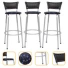 kit 3 uni Banqueta Para Cozinha Gourmet Bancada Cadeira Balcão Bar Area Lazer Encosto Itagold