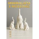 Kit 3 unidade Elefantes Decorativos Cor Branco