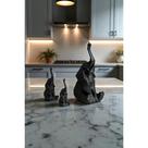Kit 3 unidade Elefantes Decorativos Cor Preto