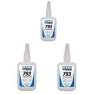 Kit 3 Unidades Cola Adesiva Instantânea 793 100g Tek Bond