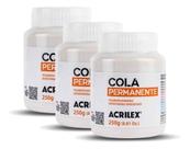 Kit 3 Unidades Cola Permanente ACRILEX Sem Cor 250grs - 16225