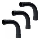 Kit 3 Unidades Curva 90 Com Luva Conduite Eletrotuto 1/2 Preto