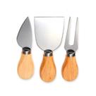 Kit 3 Unidades Jogo De Cortar Queijo Garfo Espátula E Faca