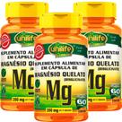 Kit 3 Unidades Magnésio Quelato Puro Vegan 700mg 60 Cápsulas Unilife