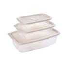 Kit 3 Unidades Potes Pop Retangular - Micro-ondas e Freezer