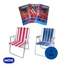 Kit 3 Unidades Refil Capa Tela Para Cadeira de Praia Alta