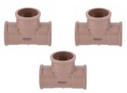 KIT 3 UNIDADES Tê PVC Marrom Soldável 1.1/2" 50mm *804*