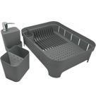 Kit 3 Utensílios Escorredor De Louça Talher Porta Detergente