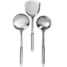 Kit 3 Utensílios Inox Concha Escumadeira Espatula