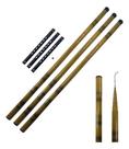 Kit 3 Vara de Mão Bambu 3m Telescópica 60% Carbono Modelo Bamboo