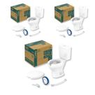 Kit 3 Vaso Sanitário com Caixa Acoplada e Assento com Abertura Acesso Celite