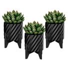 Kit 3 Vasos Cachepot Flor Suculenta Decorativo Elegante Kit 3 Vasos Cachepot Flor Suculenta Decorativo Elegante