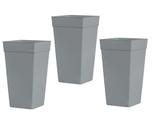 Kit 3 Vasos Coluna Luxo Rattan Plástico 28l/17l/10l Jardim Plantas Flores Pracasa Plasnew