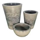 Kit 3 Vasos Coluna Redonda Marmorizada 1,2 e Bacia Marmorizada 1 Cód. JGRTM19