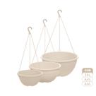 Kit 3 Vasos Cuia Suspensos 2,3L 4,4L 7,5L Fosco Gancho Plástico para Pendurar Plantas Jardim Varanda