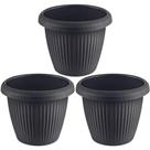 Kit 3 Vasos de Flor Plástico Médio s/Prato 3,2 Litros Moderno Decorativo
