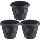 Kit 3 Vasos de Flor Plástico Médio s/Prato 3,2 Litros Moderno Decorativo