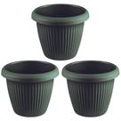 Kit 3 Vasos de Flor Plástico Pequeno s/Prato 1,4 Litros Moderno Decorativo