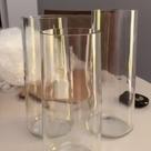 kit 3 Vasos de vidro Altura 18cm,19cm e 20cm decorativos vidro transparente decoração arranjo de mesa.