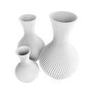 Kit 3 Vasos Decorativos de Plantas Artificiais para Sala e Escritório, Jarro Espiral