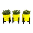 Kit 3 Vasos Flor Cachepo Delicado Decoração Nicho Sala Rack