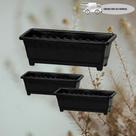 Kit 3 Vasos Floreiras Jardineiras grande 3,5L - Preto